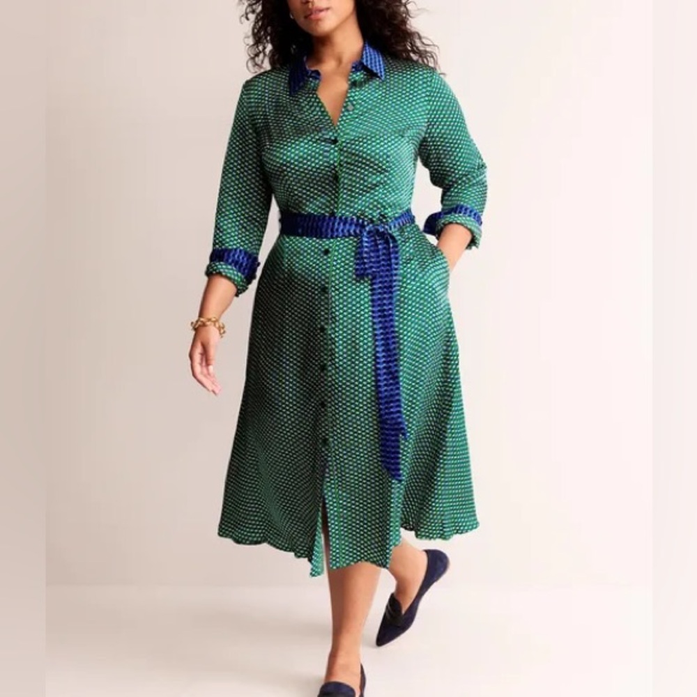 Boden Green and Blue Midi Dress